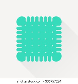 Vector green biscuit icon on white background 