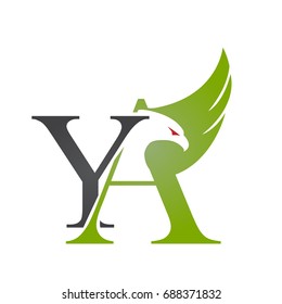 Vector Green Black Eagle Letter Y A Logo