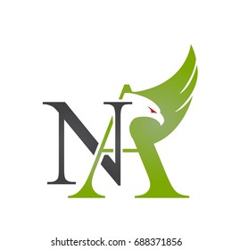 Vector Green Black Eagle Letter N A Logo