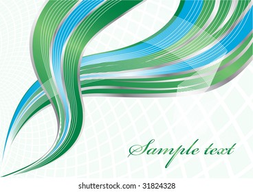 Vector green and blue background; clip-art