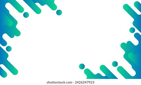 vector green and blue fluid background frame