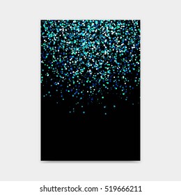 Vector green blue glitter abstract design template for brochures, handbills, banners, posters and other graphics