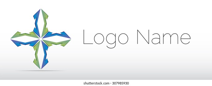Vector green and blue logo design, abstract icon.