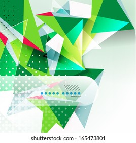 Image vectorielle arrière-plan géométrique triangulaire vert et bleu