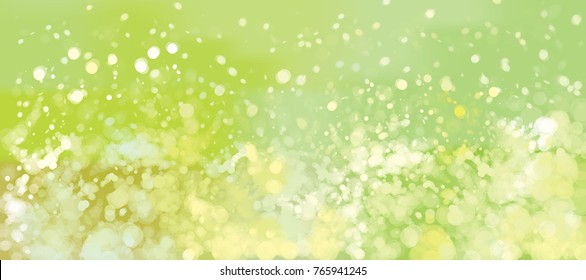 Vector green, bokeh, lights background.