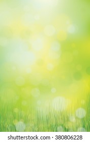 Vector green, bokeh, nature background.