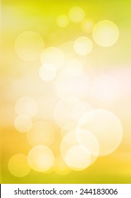 Vector green bokeh. Spring background.