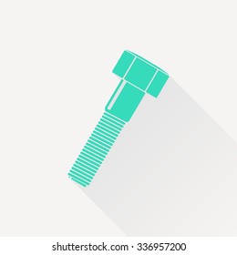 Vector green bolt icon on white background 