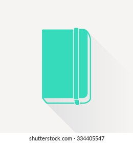 Vector green book icon on white background 