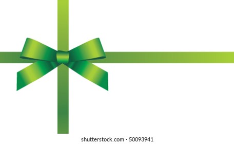 Vector Green Bow And Ribbon