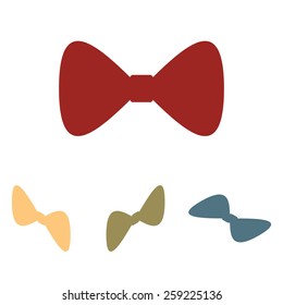 Vector green Bow Tie icon set. Isometric effect