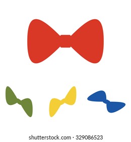 Vector green Bow Tie icon set. Isometric effect