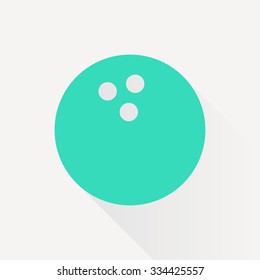 Vector green bowling ball icon on white background 