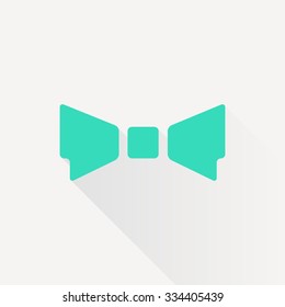 Vector green bow-tie icon on white background 