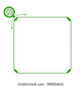 Vector green box to fill your text and cloverleaf