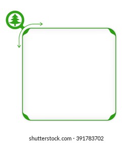 Vector green box to fill your text and tree symbol