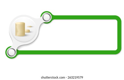 vector green box for your text and coin