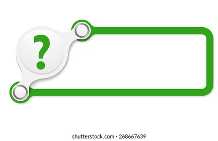 Vector green box for your text and question mark
