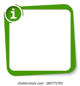 Vector green box for your text and info symbol