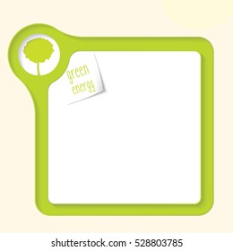 Vector green box for your text and green energy symbol