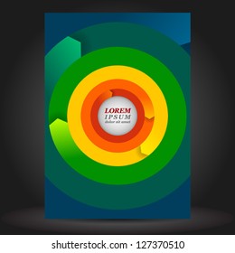 Vector green brochure cover design with arrows. EPS 10