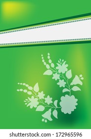 Vector green brochure cover design with pattern