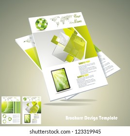 Vector green brochure design set