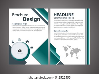 Vector green brochure template design
