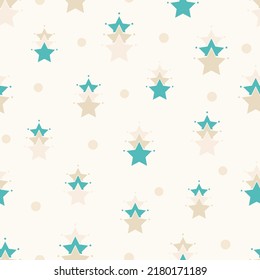 Vector green brown confetti stars isolated on white abstract repeat pattern background