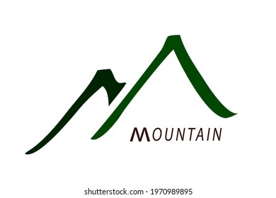 Vector Green and Brown Logo for Mountain, Camping Ground, Community or other nature related, Isolated on white