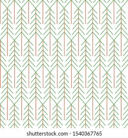 Vector Green Brown Sylized Trees on Whtie Background Seamless Repeat Pattern. Background for textiles, cards, manufacturing, wallpapers, print, gift wrap and scrapbooking.