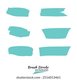 Vector green brush strokes on white background 
