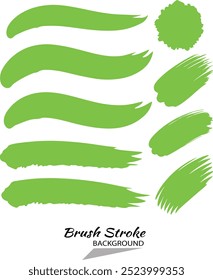Pinceladas verdes de Vector sobre fondo blanco