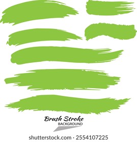 Vector green brush strokes on white background