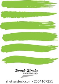 Vector green brush strokes on white background