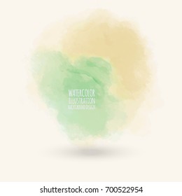 Vector green brush strokes. Watercolor Grunge isolated elements. Smoke brushes for your design. Freehand. Ink splash. Acrylic stamp. Vector illustration