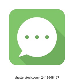 Vector Green Bubble Message With Shadow Icon Set