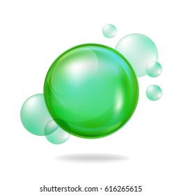 Vector green bubble on white background