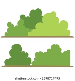 vector of green bushes on the ground 