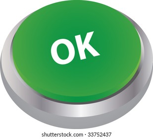 vector green button ok