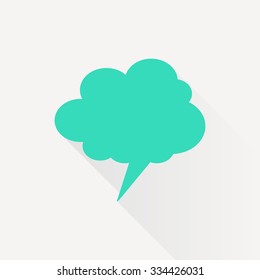 Vector green callout icon on white background 