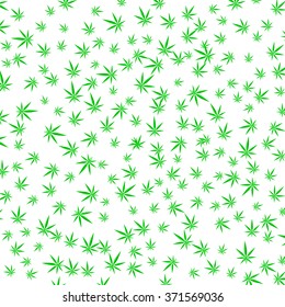 Vector Green Cannabis Leaves Background
