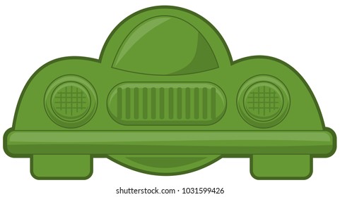 Vector green car ideal for environmental message