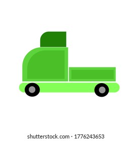 
Vector green car loading and unloading vehicles