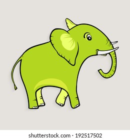 vector green cartoon elephant