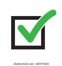 Vector green checkmark in box