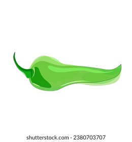 Vector green chili pepper in watercolor style