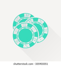 Vector green chips icon on white background 