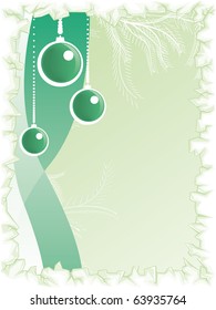   Fondo de Navidad verde vectorial con bolas