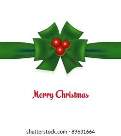Vector green Christmas bow